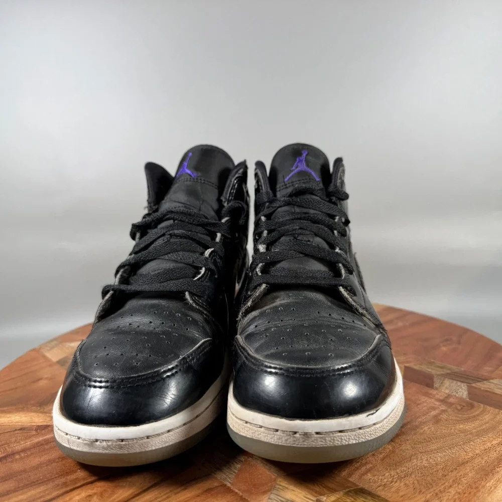 Nike Air Jordan 1 Mid Black Action Grape Patent Leather DV1337-004 Youth 5.5Y/W7